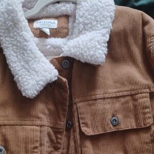 Arizona Jean Company Brown Corduroy Jacket with Cream Sherpa Lining